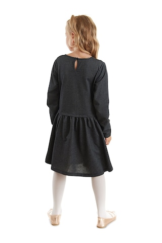 Denokids Mshb&g Çiçekler Denim Görünümlü Siyah Kız Çocuk Elbise Siyah