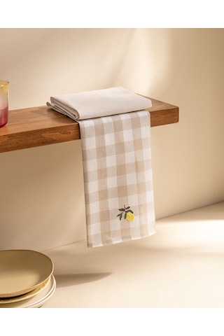 Citron 2'li Nakışlı Kurulama Bezi - Beyaz/sarı 8684427202135 Çok Renkli