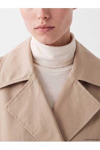 Lcw Modest Kahverengi Kruvaze Yaka Oversize Kadın Trençkot