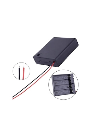 Powermaster 4'lü Aa Kapaklı Switch'li Pil Yuvası Ic-233f