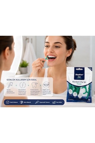 Tr Stopever Well Tooth Kürdanlı Diş İpi Flosser 50'li Paket