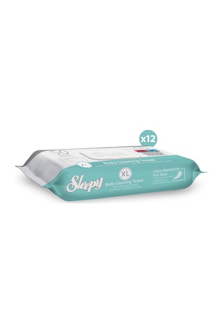 Sleepy Xl Beyaz Sabun Bebek Vücut Temizleme Havlusu 12 x 50 600 Yaprak