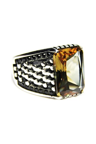 925 Ayar Gümüş Zultanit Taşlı Kare Erkek Yüzük