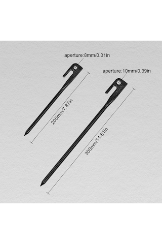 Bloomnest Dayanıklı 55 Çelik Çadır Kazığı - 200mm/300mm, Taşınabilir Kamp Aksesuarı, Çok Renkli Tasarım Çok Renkli
