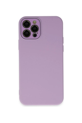 Mey İthalat iPhone Uyumlu 12 Pro Max Kılıf Lansman Glass Kapak - Lila