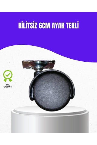 Depomıx 6 Cm Kilitsiz Masa Ayağı Tekli Döner Tekerlek Beton