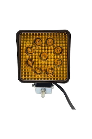 10v-30v Çalışma Lambası 9 X 3w Power Ledli Kare 126 107 Mm Sarı
