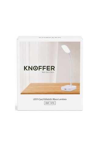 Knoffer Şarj Edilebilir Led Masa Lambası Model Knf-1979 Beyaz Knoffer Şarj Edilebilir Led Masa Lambası Model Knf-1979 Beyaz