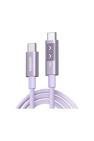 Ugreen Uno Usb-c 100w 5a Qc Pd Örgülü Hızlı Şarj Kablosu, 1 Metre, Mor,