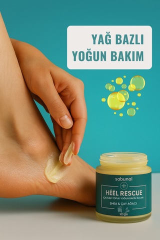 Heél Rescue Çatlak Topuk Yoğun Bakım Balmı 100 Gr, Shea & Çay Ağacı, Doğal Ayak Kremi