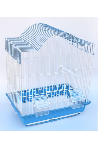 Hedicaret Mavi Kuş Kafesi Tonoz Çatı 47x40x27 Cm Çekmeceli