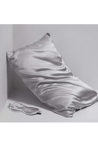 Antibakteriyel Terletmeyen İpek Saten Yastık Kılıfı 2'li 50x70 Gümüş Gümüş