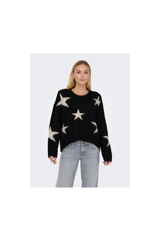 Only Onlazu Ls Star O-neck Knt Siyah