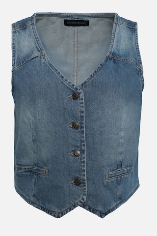 Banny Jeans Kadın V Yaka Düğmeli %100 Pamuk Jean Yelek Mavi