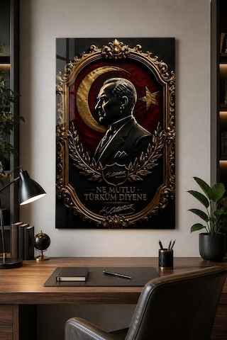 Atatürk Temalı Baskılı Cam Tablo Premium 3d Efektli Dekoratif Duvar Tablosu Atatürk Temalı Baskılı Cam Tablo Premium 3d Efektli Dekoratif Duvar Tablosu