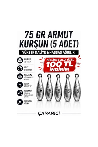 75 Gr Armut Dip Kurşunu 5 Adet Nazar Için Kurşun Kolay Eriyen Kurşun