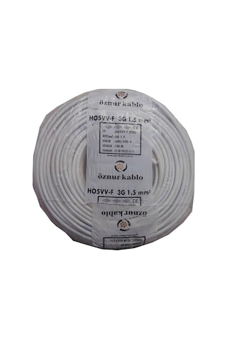Öznur 3X1,5 Ttr Kablo 100Mt Beyaz Renk Öznur 3X1,5 Ttr Kablo 100Mt Beyaz Renk