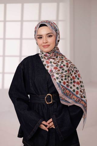 Mimiyum Alya Desen Soft Şal Bej