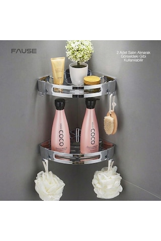 Fause Banyo Köşe Rafı 304 Paslanmaz Çelik 23x23 Cm Kbk100 Krom