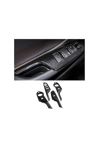 Vkemall Toyota C-hr 2016-2021 Pencere Anahtarı Paneli Karbon Fiber Desenli Koruma Kapağı - Kolay Kurulum, Dayanıklı Plastik Malzeme