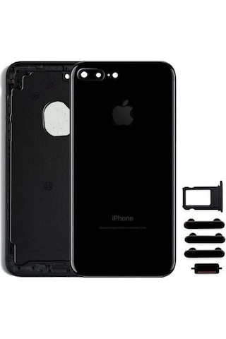 Apple Uyumlu iPhone 7 Plus Jet Black Boş Kasa Arka Kapak Yüksek Kalite