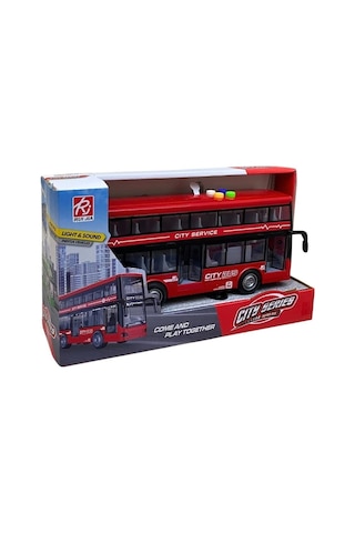 2 Katlı 27 Cm Sesli Işıklı Otobüs 1147 Kırmızı