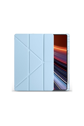 Honor Magicpad 2 Kılıf Zore Tri Folding Kalem Bölmeli Standlı Kılıf Arka Kapak