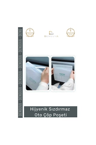 Hijyenpoşeti Su Geçirmez Yapışkanlı Pratik Oto Araba Araç İçi Sızdırmaz Torpido Hijyen Çöp Poşet 20