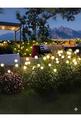 2 Adet Solar 6 Led'li Güneş Enerjili Ateş Böceği Bahçe Balkon Saksı Aydınlatması Lamba