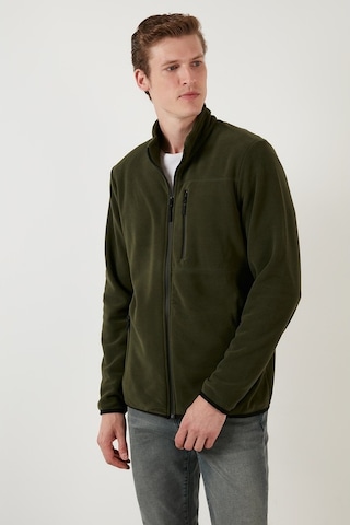 Buratti Slim Fit Fermuarlı Cepli Dik Yaka Polar Erkek Hırka 5906028 Haki