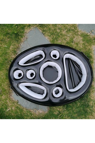 Kosona Eko-friendly Pvc Havlu İçecek Tutucu, Çoklu Delikli Telefon Tutucu, Su Üstü Buz Yatağı Ve Havuz Yemek Tabağı Şeffaf Yeşil