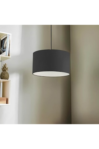 Dekoratif Mini Tekli Kumaş Sarkıt Hol Mutfak Çalışma Odası Avize Antrasit Anrasit