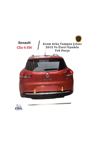 Renault Clio 4 Sw Krom Arka Tampon Çıtası 2012 Ve Üzeri P.çelik