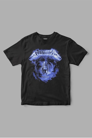 Gries Metallica Retro Baskılı Tişört Siyah