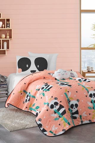 Enlora Home Kapitone Yatak Örtüsü Seti Tek Kişilik Panida Pembe