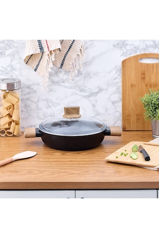 Aryıldız Eco Seramik Kısa Tencere 28cm Gri