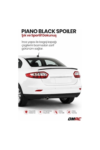 Renault Fluence 2009-2016 Arası Uyumlu Araca Özel Bagaj Spoileri Piano Siyah 1 Parça