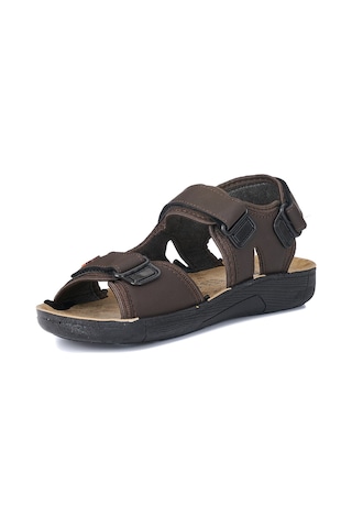 Günlük Unisex Kalın Anatomik Taban Cırtlı Ayarlanabilir Plaj Havuz Deniz Sandalet 037-337-183 Kahve Bej Efex