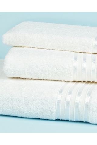 Madame Coco Maynor Bordürü Floşlu Yüz Havlusu 1khvlu1965yüz Havlusu-beyaz