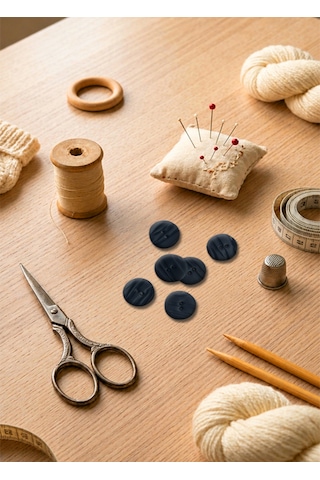Siyah El Yapımı Polimer Kil Düğme 2 Cm Yuvarlak Dekoratif Örgü Hırka Yelek Amigurumi Düğmesi