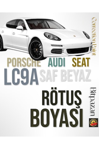 Porsche , Audi , Seat , Volkswagen Lc9a Uyumlu Saf Beyazı Rötüş Boyası 20ml.