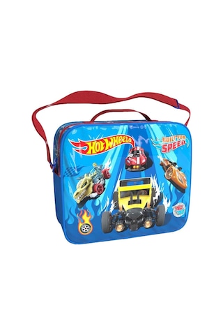 Hot Wheels Mavi Araba Desenli Beslenme Çantası Seti 2484 Sağlığa Zararsız Kullanışlı Tasarım Çok Renkli