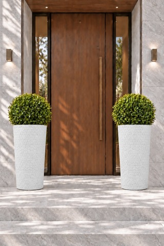 Bostann Dekoratif Saksı - Petra 120 - 80l - Beyaz