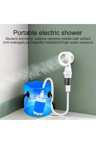 Willowhaven Mavi Taşınabilir Elektrikli Duş Pompası: Usb Şarjlı Dijital Ekran Çoklu Mod Camping