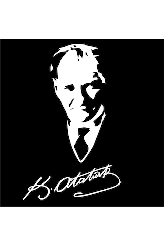 Oto Sticker Atatürk Imzalı Cam Stickeri 32X18Cm