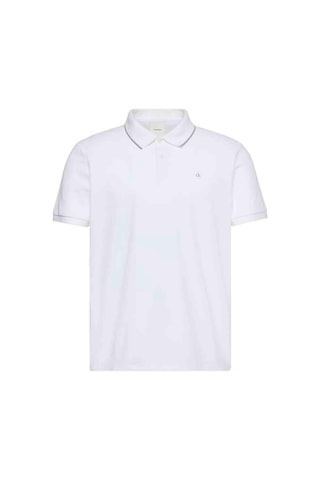 Calvin Klein Erkek Regular Fit Kısa Kollu Polo Yaka T-shirt - Beyaz-13534 Beyaz