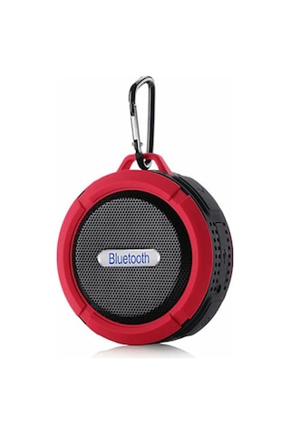 Hfambition Kırmızı Sıvıya Dayanıklı Mini Bluetooth Hoparlör - Suction Cup, Mikrofon Ve Ses Kontrolü İle Duşta Müzik Dinleyin