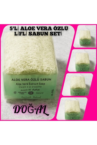 Beş Adet Aloe Vera Özlü Kabak Lifli Güzellik Sabunu