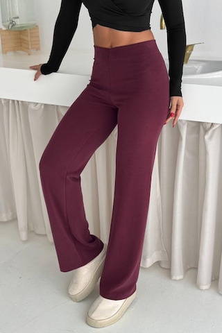Balenbi Premium Modal Kumaş Boru Paça Kadın Yürüyüş Pantolonu 1116 Bordo
