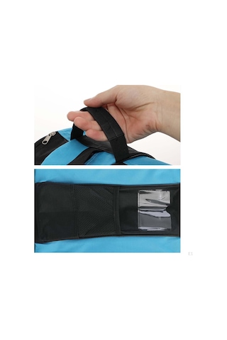 Mavi Tekerlekli Paten Çantası, Buz Pateni Çantaları Nefes Alabilir Paten Büyük Kapasiteli Dörtlüye Uygun Mavi